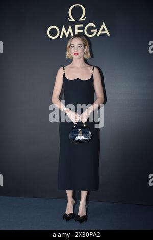 Mailand, Italien. April 2024. Matilda Lutz nimmt am 23. April 2024 in Mailand am schwarzen Teppich der OMEGA Party Teil. (Foto: Gian Mattia D'Alberto/Lapresse) Credit: LaPresse/Alamy Live News Stockfoto