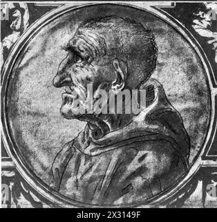 Savonarola, Girolamo, 21.9.1452 - 23.5,1498, italienischer Kaplan, Karikatur, ADDITIONAL-RIGHTS-CLEARANCE-INFO-NOT-AVAILABLE Stockfoto