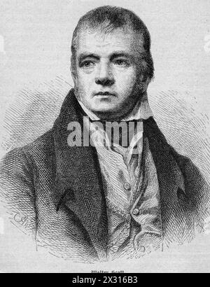 Scott, Walter, 15.9.1771 - 21.9,1832, schottischer Schriftsteller, ADDITIONAL-RIGHTS-CLEARANCE-INFO-NOT-AVAILABLE Stockfoto