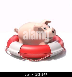 Lebenslauf mit Schweinebank 3D-Darstellung auf weißem Hintergrund Stockfoto