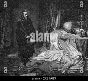 Seni, Giovanni Battista, ca. 1600–1656, italienischer Astrologe, bei der Leiche von Wallenstein, Eger, ADDITIONAL-RIGHTS-CLEARANCE-INFO-NOT-AVAILABLE Stockfoto