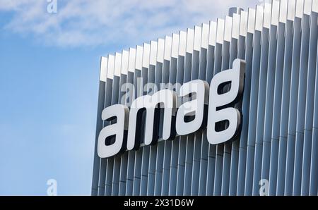 Logo des Schweizer Autoimpoteurs AMAG. (Stettbach, Schweiz, 07.07.2022) Stockfoto