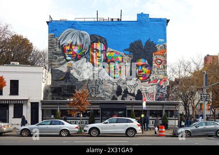 Geografie / Reise, USA, New York, New York City, Graffiti oberhalb des Empire Diner, Chelsea, ADDITIONAL-RIGHTS-CLEARANCE-INFO-NOT-AVAILABLE Stockfoto