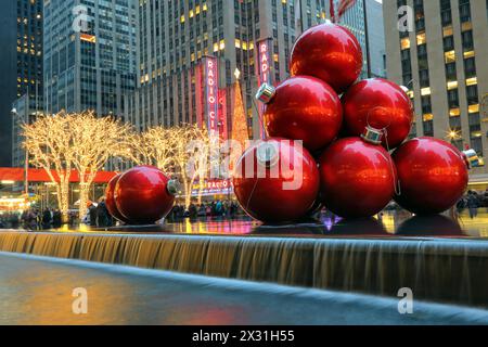 Geografie / Reisen, USA, New York, New York City, Weihnachtsdekoration, Radio City Music Hall, ADDITIONAL-RIGHTS-CLEARANCE-INFO-NOT-AVAILABLE Stockfoto