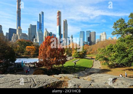 Geografie / Reise, USA, New York, New York City, Blick vom Cats Rock, Central Park im Herbst, ADDITIONAL-RIGHTS-CLEARANCE-INFO-NOT-AVAILABLE Stockfoto
