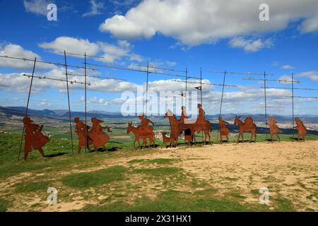 Geographie / Reise, Spanien, Navarra, in der Nähe von Pamplona, Alto de Perdon, ADDITIONAL-RIGHTS-CLEARANCE-INFO-NOT-AVAILABLE Stockfoto