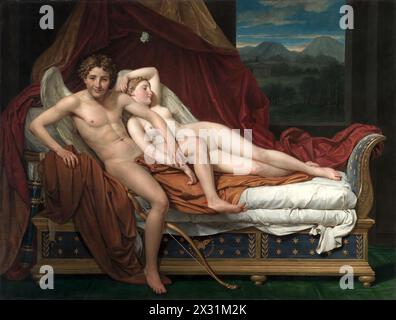 ove and Psyche oder Cupid and Psyche ist ein Gemälde von Jacques-Louis David aus dem Jahr 1817, das sich heute im Cleveland Museum of Art befindet Es zeigt Cupid und Psyche Stockfoto