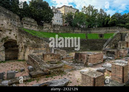 Geographie / Reisen, Italien, Friaul, Triest, Teatro Romano, römisches Theater / Theater, ADDITIONAL-RIGHTS-CLEARANCE-INFO-NOT-AVAILABLE Stockfoto