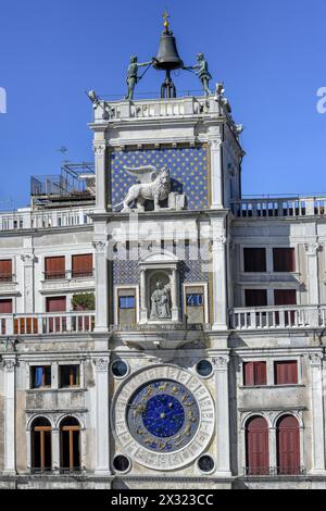 Geographie / Reisen, Italien, Venetien, Venedig, Torre Dell'Orologio, Uhrenturm mit geflügeltem Löwen, ZUSÄTZLICHE RECHTE-CLEARANCE-INFO-NICHT-VERFÜGBAR Stockfoto