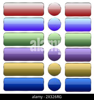 Reihe von farbigen Web-Schaltflächen Stock Vektor