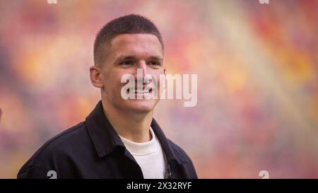 Düsseldorf, Deutschland. April 2024. Christos Tzolis (F95) Fortuna Düsseldorf - SpVgg Greuther Fürth 20.04.2024 Copyright (nur für journalistische Stockfoto