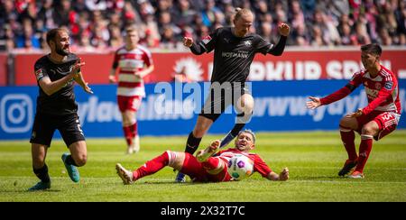 Düsseldorf, Deutschland. April 2024. Matthias Zimmermann (F95) Jomaine Consbruch Fortuna Düsseldorf - SpVgg Greuther Fürth 20.04.2024 Copyright ( Stockfoto