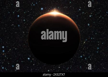 Planet Mars mit Sonnenaufgang im Weltraum (Elemente dieses Bildes bereitgestellt von der NASA) Stockfoto