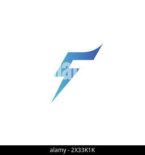F Thunder Logo. Buchstabe F Symbol Vektor Stock Vektor