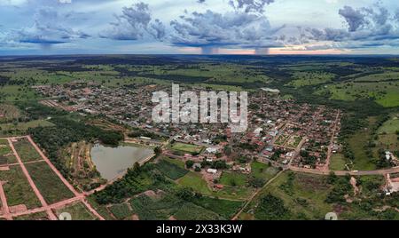 Itaja, Goias, Brasilien - 04 16 2024: Luftbild der Stadt itaja goias Stockfoto