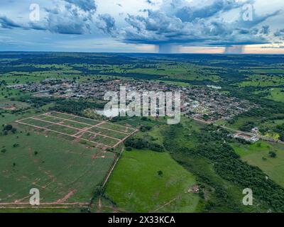 Itaja, Goias, Brasilien - 04 16 2024: Luftbild der Stadt itaja goias Stockfoto