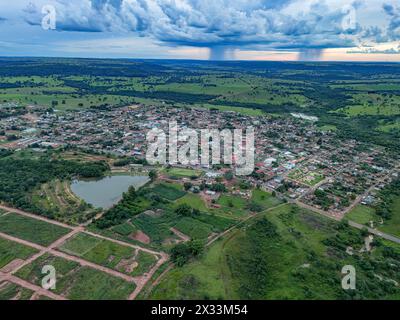 Itaja, Goias, Brasilien - 04 16 2024: Luftbild der Stadt itaja goias Stockfoto