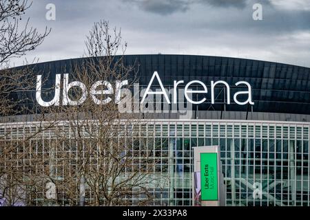 Uber Arena, bis 2015 O2 World Berlin, bis März 2024 Mercedes-Benz-Arena, Mehrzweckhalle, Sportveranstaltungen, Konzerte, Events, Umbennung zur Uber-AR Stockfoto