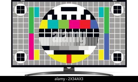 Test Bildschirm auf moderne LCD-Fernseher. Vector Illustration. Stock Vektor