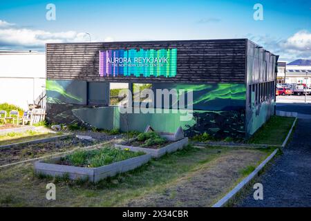 Reykjavik, Island, 14.05.22. Aurora Reykjavik - das Northern Lights Center, interaktives Museumsgebäude. Stockfoto