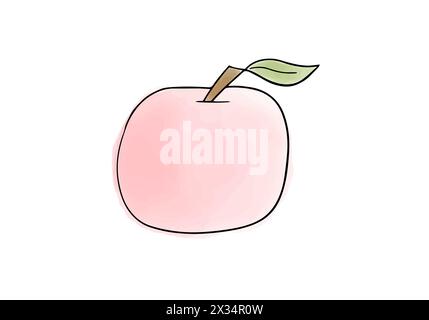 Apple Aquarellkritzelelement, Vektorillustration. Stock Vektor