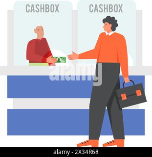 Bankcashbox Konzept, Vektor flache isolierte Illustration Stock Vektor