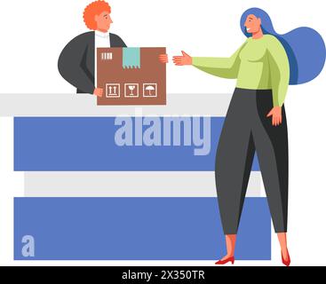 Postdienste Vektor flache isolierte Illustration Stock Vektor