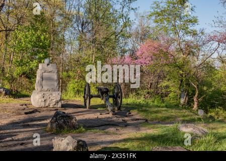 Ein Frühlingnachmittag auf Hallowed Ground, Gettysburg Pennsylvania USA Stockfoto