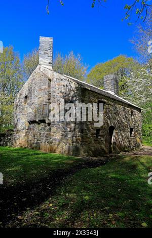 Garreg Fawr Farmhouse, St Fagans, National Museum of History, Cardiff, South Wales, Großbritannien. Vom April 2024 Stockfoto