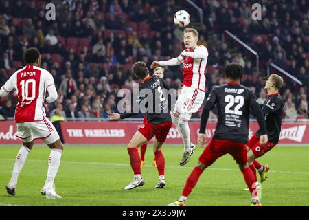 Amsterdam, Niederlande. April 2024. AMSTERDAM, 24.04.2024, Johan Cruijff Arena, niederländischer Eredivisie Football, Saison 2023/2024, Übereinstimmung zwischen Ajax und Excelsior. Beschreibung: Pro Shots/Alamy Live News Stockfoto