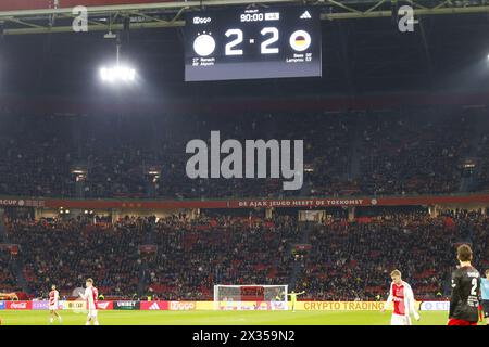 Amsterdam, Niederlande. April 2024. AMSTERDAM, 24.04.2024, Johan Cruijff Arena, niederländischer Eredivisie Football, Saison 2023/2024, Übereinstimmung zwischen Ajax und Excelsior. Beschreibung: Pro Shots/Alamy Live News Stockfoto