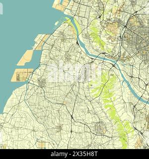 Changhua Taiwan Karte Poster Kunst Stock Vektor