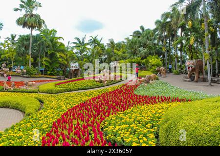 Der beste Garten der Welt im Nongnooch Garden. Dieser Ort ist berühmt für Thailand, Pattaya, Chonburi, Thailand Stockfoto