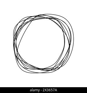 Abstrakte ineinander verwobene Linien, die ein Quadrat bilden. Dynamisches lineares Bewegungskonzept. Moderne Schwarzweiß-Kunst. Vektorabbildung. EPS 10. Stock Vektor