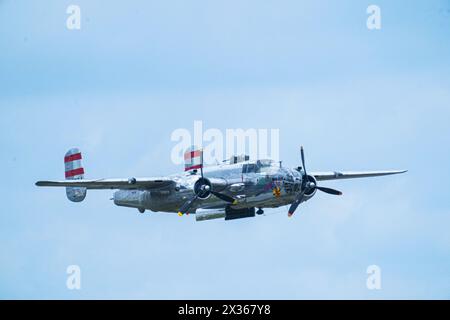 Sanford, Florida, USA, 21. April 2024, B-25 Bomber 'Panchito' während der Orlando Air Show 2024 auf dem Orlando, Sanford International Airport. (Foto Stockfoto