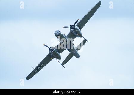 Sanford, Florida, USA, 21. April 2024, B-25 Bomber 'Panchito' während der Orlando Air Show 2024 auf dem Orlando, Sanford International Airport. (Foto Stockfoto