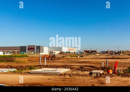 Ein neues Costco-Großhandelslager im Bau in Riverbank, Kalifornien Stanislaus County USA Stockfoto