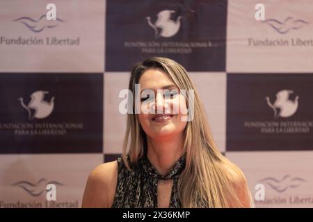 Buenos Aires, Buenos Aires, Argentinien. April 2024. Nationale und ausländische Regierungsbeamte nahmen an der von FundaciÃ³n Libertad organisierten Veranstaltung Teil. Auf dem Foto: Carolina Losada, Senatorin von Argentinien. (Kreditbild: © Esteban Osorio/ZUMA Press Wire) NUR REDAKTIONELLE VERWENDUNG! Nicht für kommerzielle ZWECKE! Stockfoto