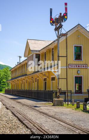 Die Geisterstadt Thurmond im New River Gorge National Park, West Virginia Stockfoto