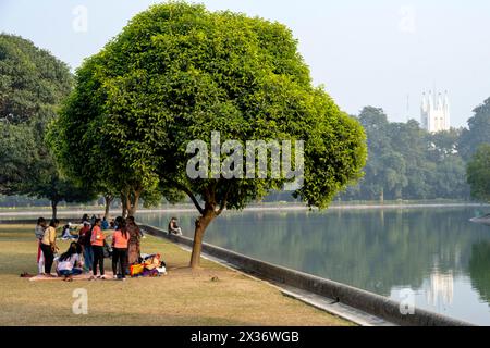Indien, Westbengalen, Kalkutta, Victoria Memorial Eastern Pond Stockfoto