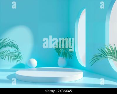 3D-Geometriehintergrund für die Produktplatzierung Stockfoto