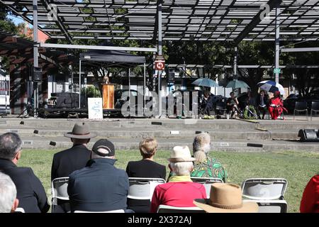 Sydney, Australien. April 2024. Die farbige Digger-Veranstaltung und der Anzac Day March gedenken an die Aborigines und Torres Strait Islanders, die unserem Land in Übersee-Konflikten gedient haben. Richard Milnes/Alamy Live News Stockfoto