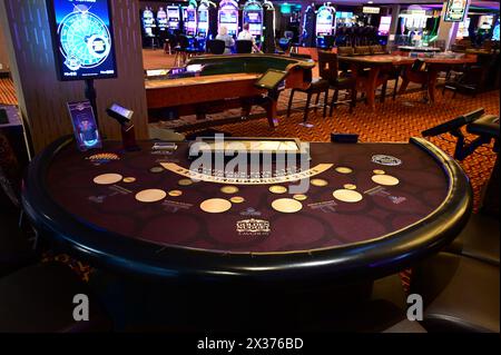 Black Jack Tisch in einem Casino in Las Vegas Stockfoto