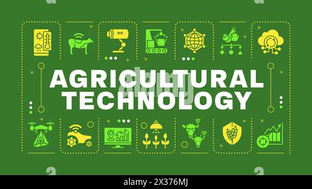 Agrartechnologie-Grünwortkonzept Stock Vektor