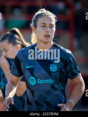 Barcelona, Spanien. April 2024. Barcelona Alexia Putellas während des Liga-F-Spiels zwischen Levante Las Planas und FC Barcelona im Camp Municipal Levante Las Planas in Barcelona, Spanien (Unnati Naidu/SPP) Credit: SPP Sport Press Photo. /Alamy Live News Stockfoto