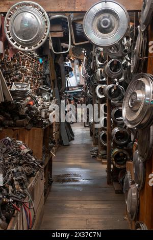 Schrottplatz „Crash Palace“, Horopito, Waimarino, Nordinsel, Neuseeland Stockfoto