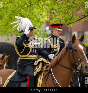 London, Großbritannien. April 2024. Household Cavalry Major General's Review Hyde Park London UK Credit: Ian Davidson/Alamy Live News Stockfoto