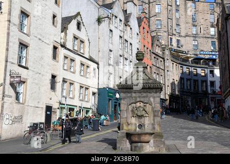 Edinburgh, Schottland - 31. März 2024: Blick auf Grassmarket auf Edinburgh auf Schottland Stockfoto