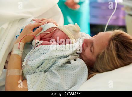 Kreißsaal, Geburten Bereich, Neugeborene, Hospital Donostia, San Sebastian, Gipuzkoa, Baskenland, Spanien Stockfoto