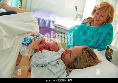 Kreißsaal, Geburten Bereich, Neugeborene, Hospital Donostia, San Sebastian, Gipuzkoa, Baskenland, Spanien Stockfoto